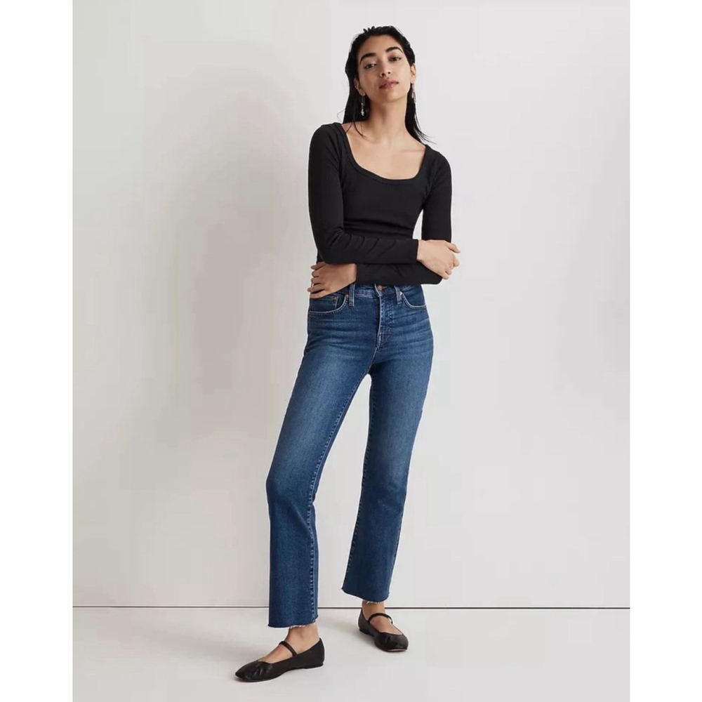 Madewell Mid Wash Cropped Straight Jeans